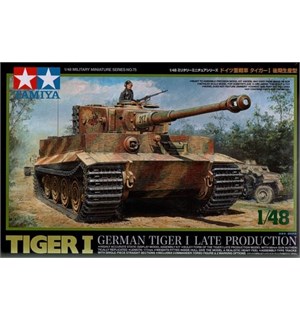 German Tiger I Late Production Tamiya 1:48 Byggesett 