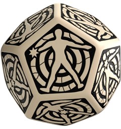 RPG Dice Hit Location D12 30mm Sort/hvit