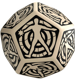 RPG Dice Hit Location D12 30mm Svart/vit