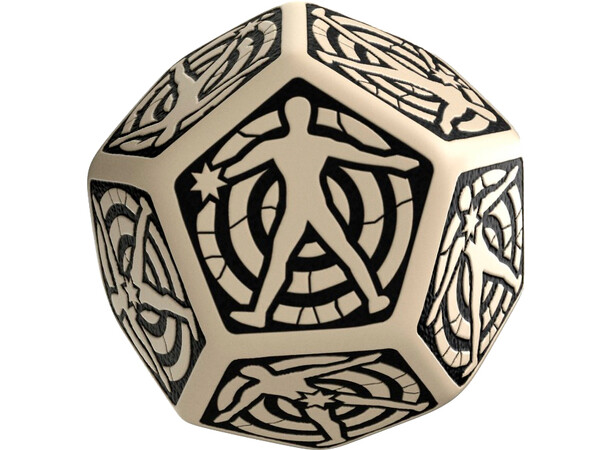 RPG Dice Hit Location D12 30mm Svart/vit 