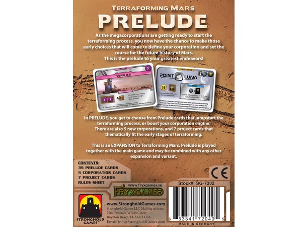 Terraforming Mars Prelude Exp - Engelsk Utvidelse / Expansion 