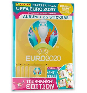 EURO 2020 Sticker Starter Pack Album + 5 boosterpakker 