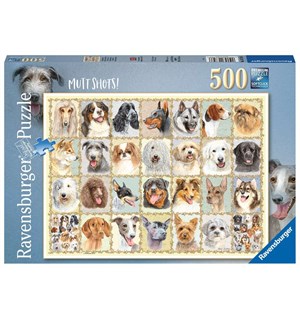 Hundeportrett 500 biter Puslespill Ravensburger Puzzle 