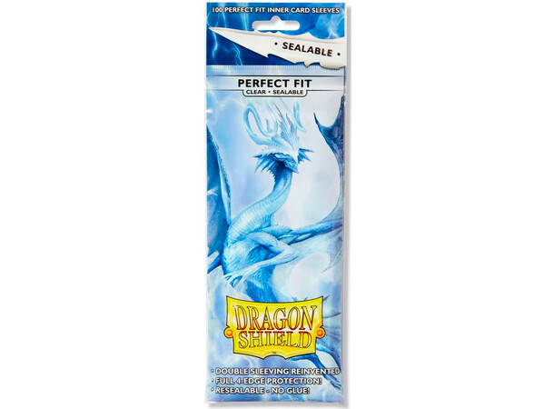 Innersleeves Clar m/flipp 63x88 Dragon Shield 4-sidigt skydd 