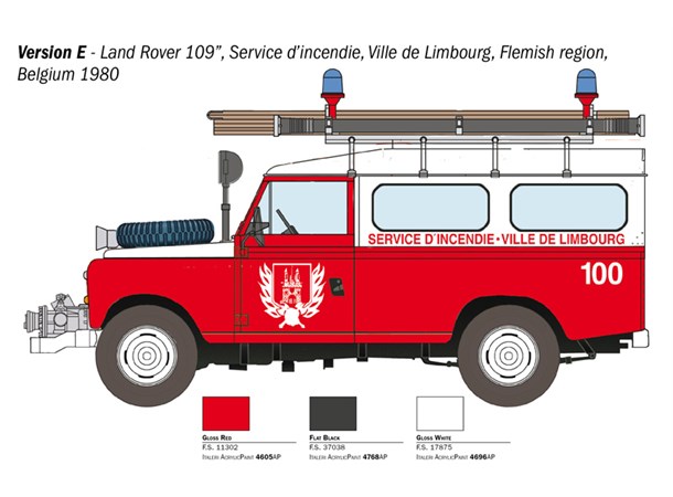 Land Rover Fire Truck Italeri 1:24 Byggesett