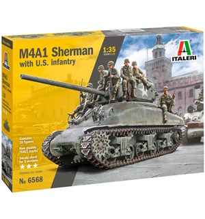 M4A1 Sherman with US Infantry Italeri 1:35 Byggesett 