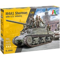 M4A1 Sherman with US Infantry Italeri 1:35 Byggesett
