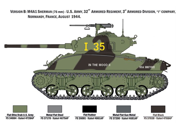 M4A1 Sherman with US Infantry Italeri 1:35 Byggesett 