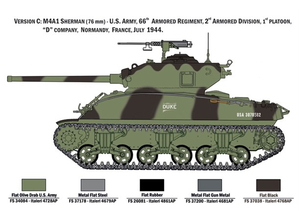 M4A1 Sherman with US Infantry Italeri 1:35 Byggesett 