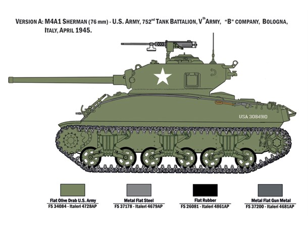 M4A1 Sherman with US Infantry Italeri 1:35 Byggesett 