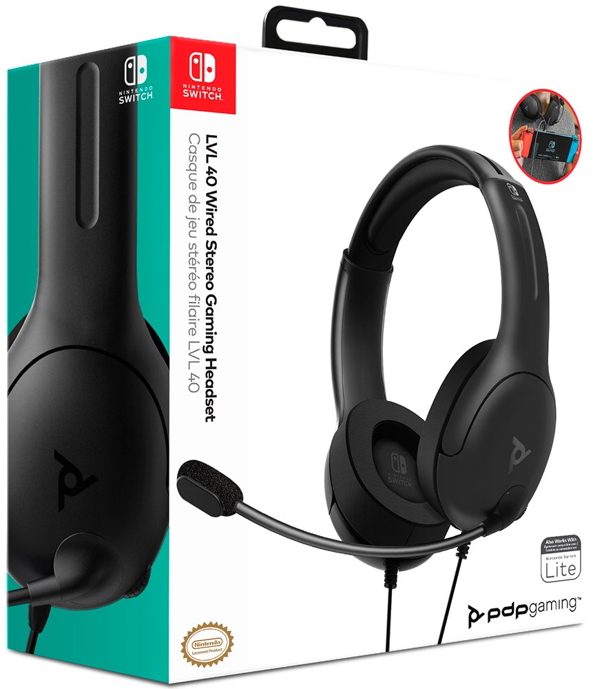 PDP LVL40 Headset for Nintendo Switch LVL40 Wired Stereo Gaming Headset