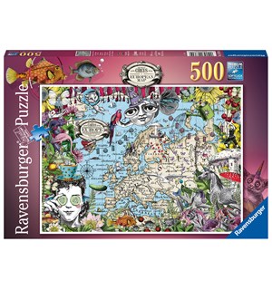 Quirky Circus Europakart 500 biter Puslespill - Ravensburger Puzzle 