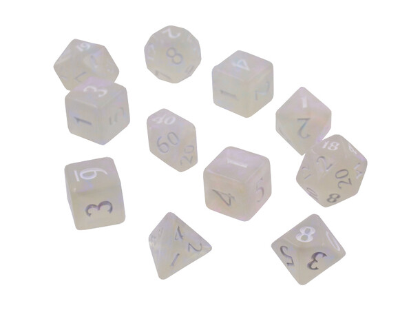 RPG Dice Set Eclipse 11 Arctic White Tärningsset för rollspel 