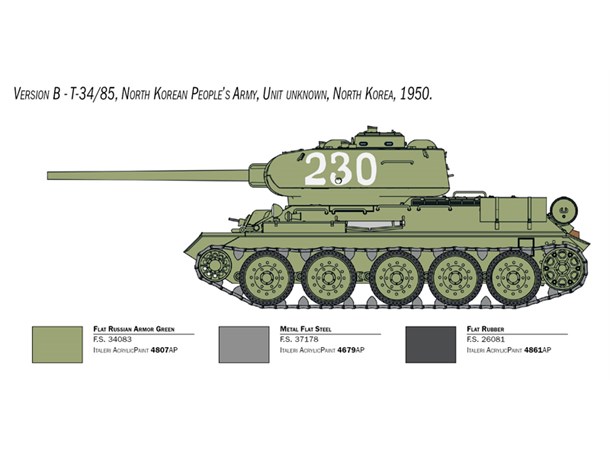 T34/85 Korean War Italeri 1:35 Byggesett