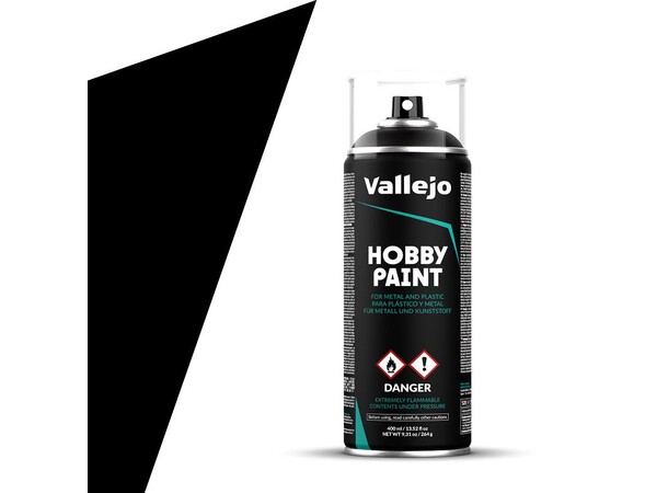 Vallejo Hobby Paint Spray Black 400ml Sprayburk - Surface Primer 