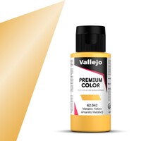 Vallejo Premium Metallic Yellow 60ml Premium Airbrush Color - Metallic