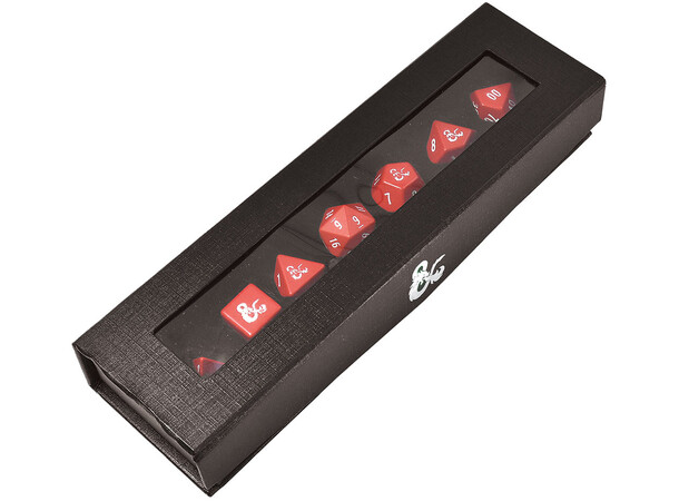 D&D Dice Set Heavy Metal Red/White Officiell tärningssats D&D 