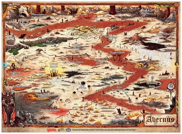 D&D Game Mat Avernus Map 60x40 cm Dungeons & Dragons Descent into Avernus