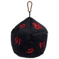 Dice Bag D20 Black/Red D&D Plush 