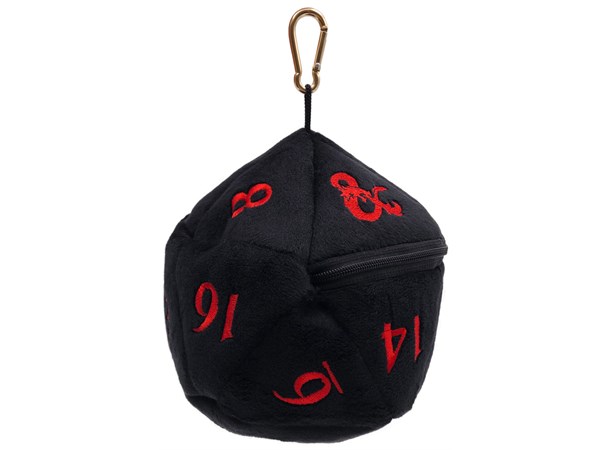 Dice Bag D20 Black/Red D&D Plush