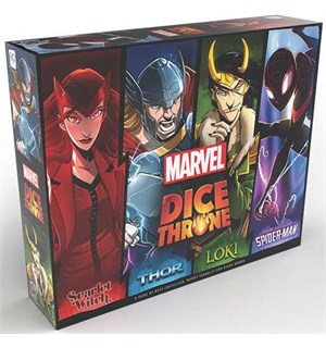 Dice Throne Marvel 4 Hero Box Brettspill Scarlet Witch / Thor / Loki / Spider-Man 