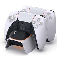 Dobe PlayStation 5 Charging Dock m/ljus Laddningsstation för 2 PS5-kontroller