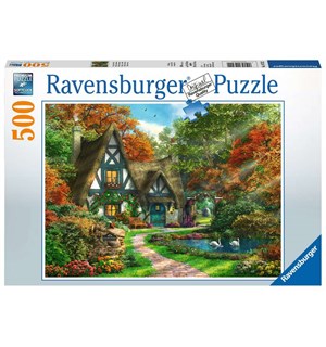 Hytte på høsten 500 biter Puslespill Ravensburger Puzzle 