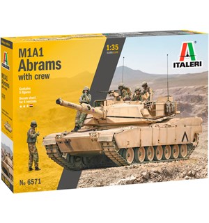M1A1 Abrams m/ 5 figurer Italeri 1:35 Byggesett 