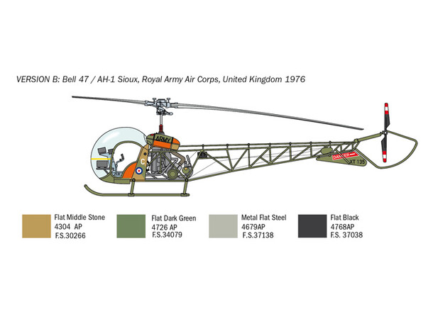 OH-13 Sioux Italeri 1:48 Byggesett 