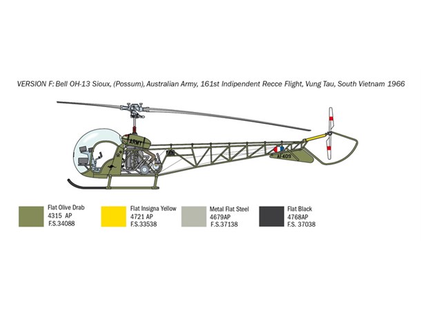 OH-13 Sioux Italeri 1:48 Byggesett 