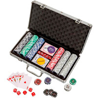 Pokersett med 300 sjetonger Aluminiumskoffert