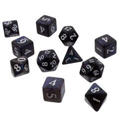 RPG Dice Set Eclipse 11 Jet Black Terninger til rollespill - 11 stk