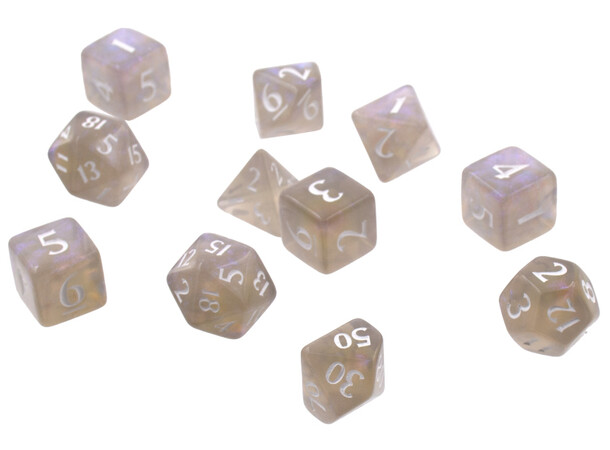 RPG Dice Set Eclipse 11 Smoke Grey Tärningsset för rollspel 