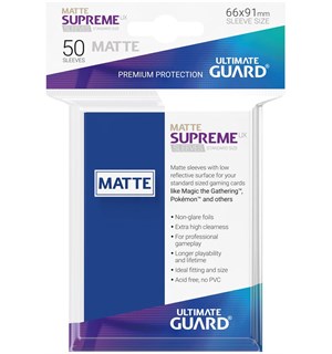 Sleeves Supreme Matte Blå x50 66x91 Ultimate Guard Kortbeskytter/DeckProtect 