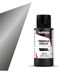 Vallejo Premium Metallic Black 60ml Premium Airbrush Color - Metallic
