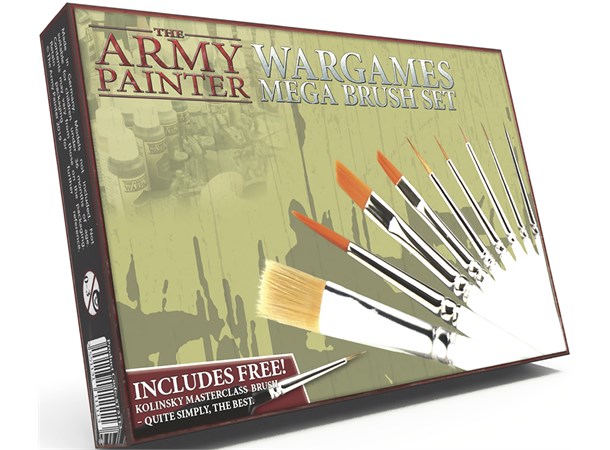 Wargames Mega Brush Set Army Painter - 10 kvalitetspensler