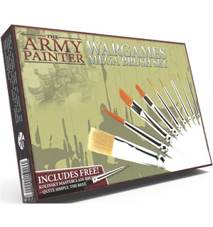 Wargames Mega Brush Set Army Painter - 10 kvalitetspensler 