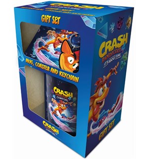 Crash Bandicoot Gift Set Kopp + Coaster + Nøkkelring 