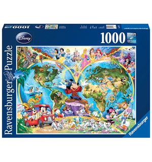 Disney Verdenskart 1000 biter Puslespil Ravensburger Puzzle 