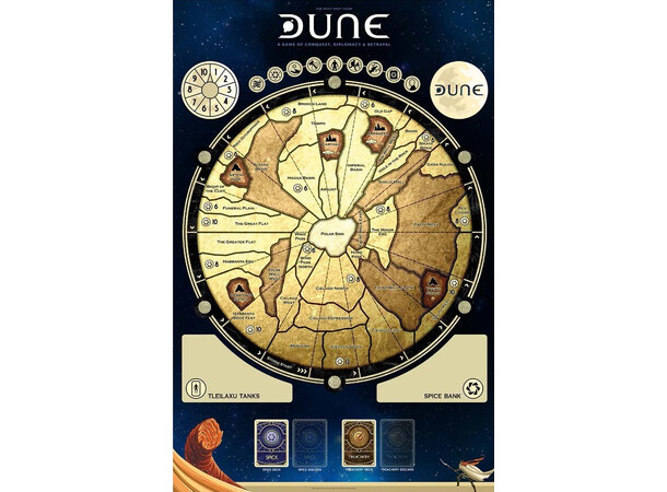 Dune Game Mat 91 x 60 cm Expansion Till Dune - 2019 Utgåva 
