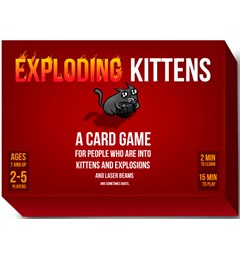 Exploding Kittens Kortspill Engelsk Original bakside, passer til expansions