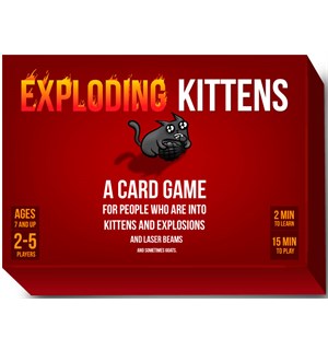 Exploding Kittens Kortspill Engelsk Original bakside, passer til expansions 