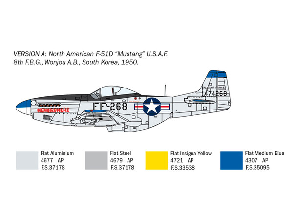 F-51D Mustang Korean War Italeri 1:72 Byggesett 