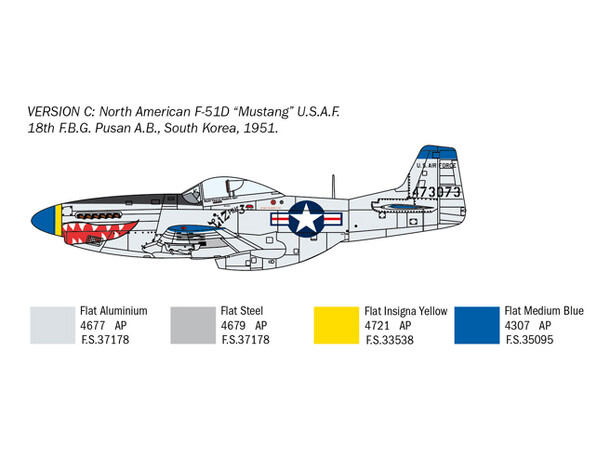 F-51D Mustang Korean War Italeri 1:72 Byggesett 