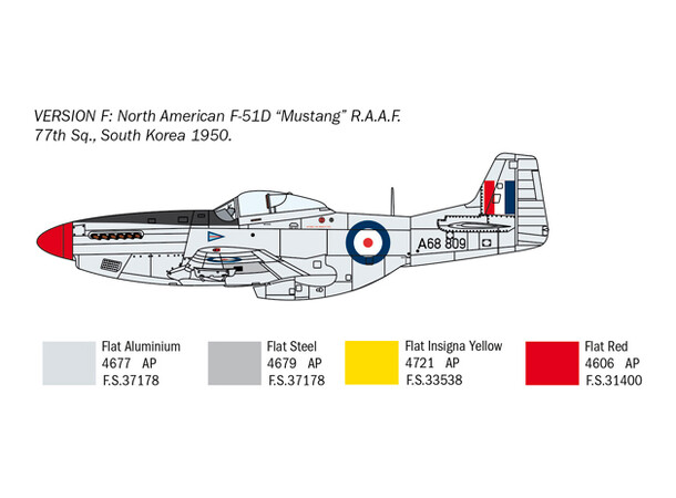 F-51D Mustang Korean War Italeri 1:72 Byggesett 