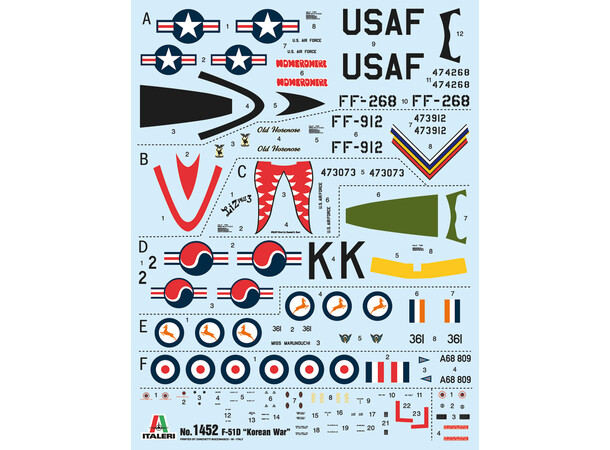 F-51D Mustang Korean War Italeri 1:72 Byggesett 