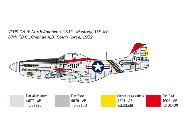 F-51D Mustang Korean War Italeri 1:72 Byggesett 