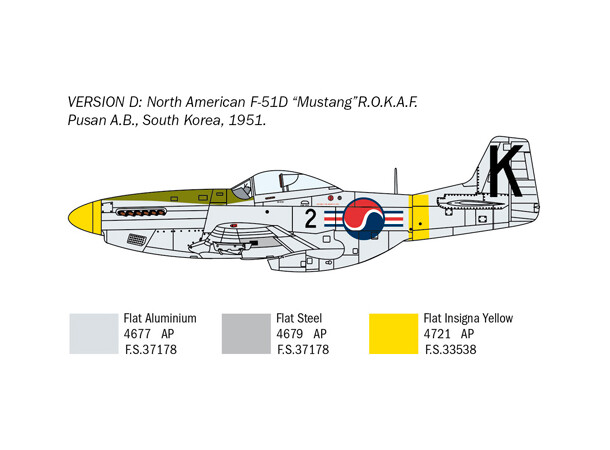 F-51D Mustang Korean War Italeri 1:72 Byggesett 