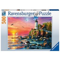Lighthouse at Sunset 500 biter Puslespill - Ravensburger Puzzle