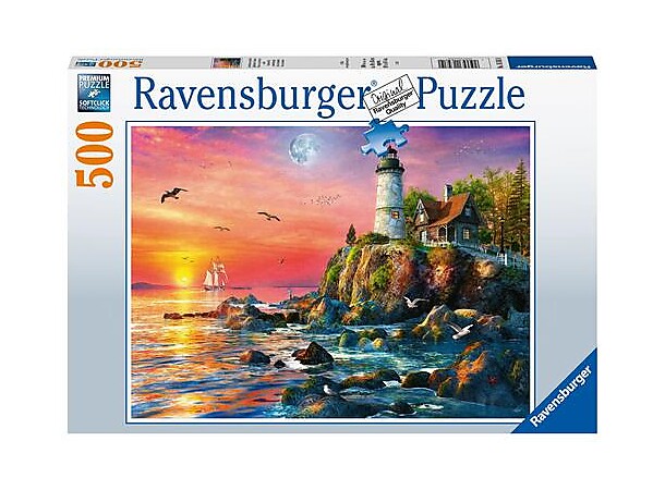 Lighthouse at Sunset 500 biter Puslespill - Ravensburger Puzzle